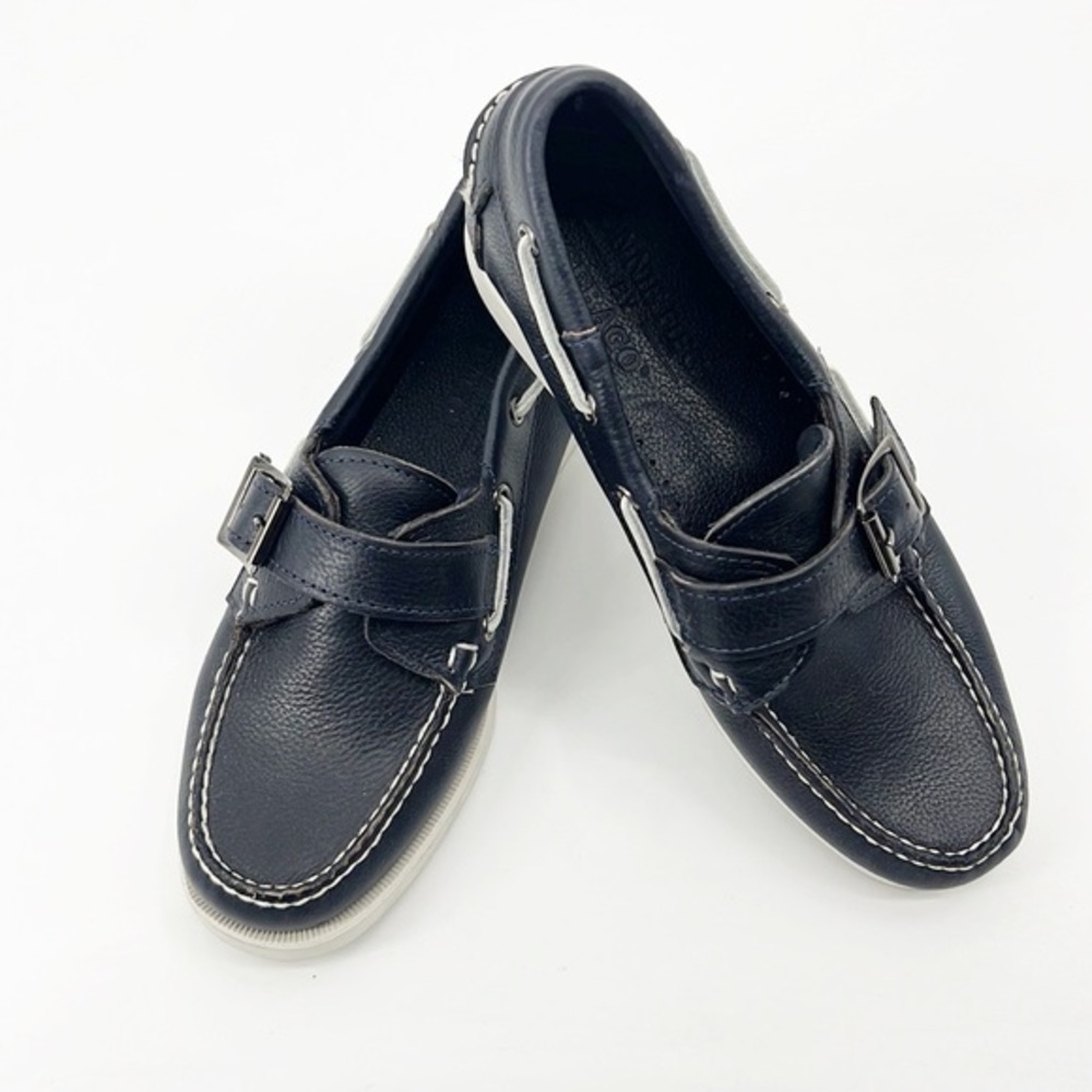 Sebago womens docksides navy blue leather Boat Shoes size 8.5 Portland